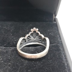 Vintage Heart Tiara Crown Ring 925 Sterling Silver 3mm Wide Band Size 5.25 3.3g