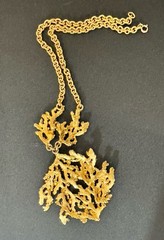 Vintage Napier Sea Fern Coral Necklace Bertolli Book Piece 1/20 12K GF