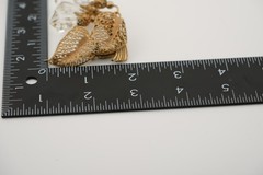 Antique Vintage Gilt Filigree Brooch Cut Crystal Drop European Design Statement