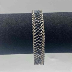 Vintage FBM Woven Mesh Bracelet 835 Silver Clasp 7.5″ 13mm 23.3g