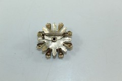 Vintage Brooch Floral Design Pin Silver-tone Alloy With Blue & Clear Stones