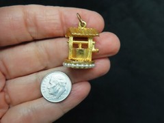 Vintage 1950’s Gorgeous Wishing Well Charm w/Seed Pearls