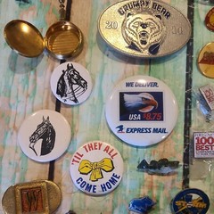 Hat Pin Lot 45 PC Jewelry Junk Drawer Pinback Button & Lapel & Hat Pin Lot