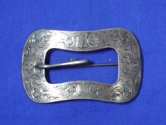 Antique Sterling Silver Sash Buckle Turned into Brooch
