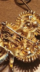 Vintage Jewelry Lot – Gold Tone And White – Brooches – Owl Necklace – Marked
