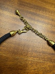 Vintage CAROLEE Necklace Faux Pearl Black Satin Cord