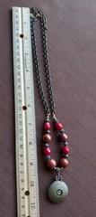 Rare Vintage Retired Grandmother Button Necklace ,Rhinestones, Marble Stones,…