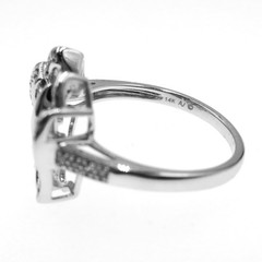 14k Solid White Gold 1/2ct Natural Diamond Butterfly Ring Size 6.75