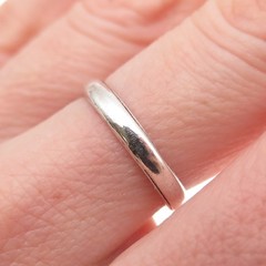 925 Sterling Antique Art Deco Engraved Classic Wedding Band Ring Size 6.75