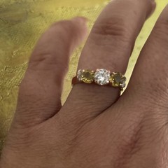 Antique natural diamond💎Canary🍋Sapphires retro RedGold masterpiece