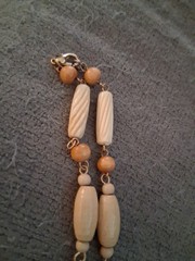 Original Vintage Designer MCM Bronze Bovine Coral Gemstone Bone Estate Necklace