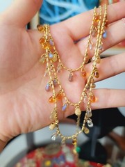 Vintage Carol Lee Tripple Strand Tear Drop Chained Chocker