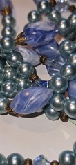 Gorgeous Blue Green 1950s-1960s Mid Century 54″ Necklace. Possibly Japan.