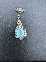 Antique Art Deco Aquamarine Earring * Broken Back * See Photos Single** 925
