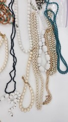 Lot of Vintage Beaded Necklace Assorted Colors Styles Pearls Chains
