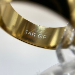 Reduced ! – 14k Gold Filled Ring – Wedding Band – 8mm – 5.2 grams – Sz 10 – NOS