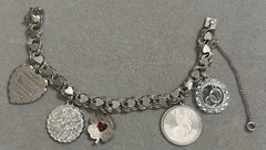 1960’s Vintage Sterling Silver Charm Bracelet Anniversary Birthday Wedding