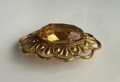 Vintage Soviet gold-plated yellow brooch pin