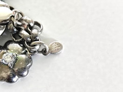 Vintage Ross Simons Sterling Silver CZ Charm Bracelet 7.5″ Jewelry