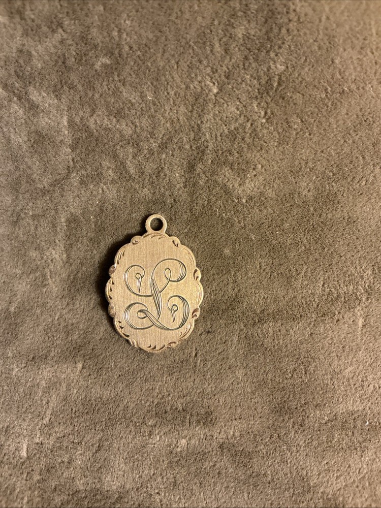 1960’s DyerS’s Employee Necklace Medallion Monogram “L” La Mode Corsicana TX
