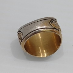 1996 Dustin Pioneer High School Class Ring Gold Tone SZ 8.5 Y2K Era Karate ACCR