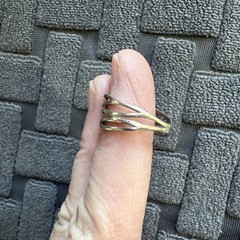 Vintage Sterling Silver Open Work Designed Ring Weaved Twig Pattern – Size 7