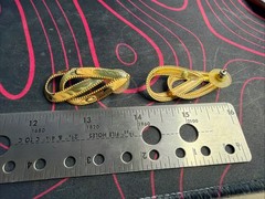 Enameled Pierced Post Earrings Drop 80’s 90’s Gold Tone