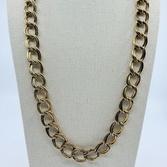 Necklace Vintage Gold Tone Double Oval Link Chain Statement Bold Chunky Retro
