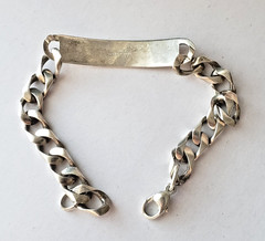 Vintage Sterling & 14KT P.L.A. Gold ID Bracelet Engraved