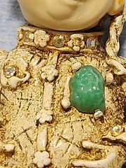 Rare Brooch 3″ Rhinestone Laughing Smiling Budda Asian Pin Brooch Signed HAR