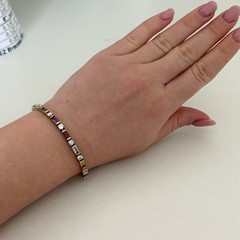 Ross Simons 925 Sterling Silver Gold Vermeil Genuine Multi Gemstone Bracelet 7.5