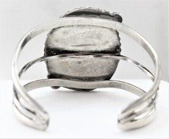 Vintage Zuni WOODPECKER Multi-Stone Flush Inlay Sterling Silver Cuff Bracelet