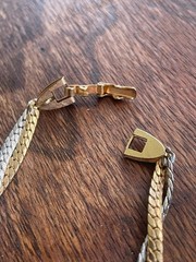 Vintage Avon Silver and Gold Tone Double Twisted Chain Necklace Choker 14” 1970s