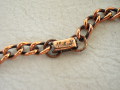 Vintage Signed Matisse Renoir Red Enamel Copper Pendant Necklace – “Gracelet”