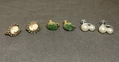 Vintage GOLD FILLED Non Pierced Earring Lot Clip On & Screw Back SIGNED JMS +