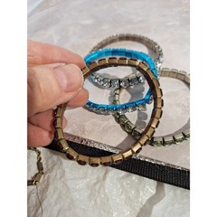 Rhinestone Stretch Bracelets Lot of 4 Colorful Crystal Bracelets Stackable