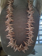 Polynesian seashell vintage ceremonial necklace 36 in. tropical, beach