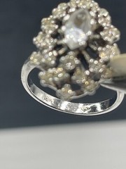 Vintage Ring 18K H.G.E Cubic Zirconia Stones Tested Sz 5.75