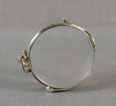 Vintage sterling silver RING pink garnet Size 8.25