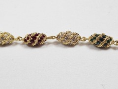CAMROSE & KROSS JBK Jackie Kennedy Royal Egg Gold Tone/Rhinestone Bracelet w/COA