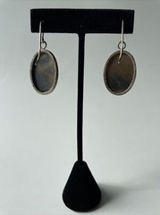 Vintage Jasper Sterling Silver Earrings with Fish Hook Closing; Made In USSR