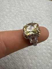 Vintage 925 Sterling Silver Citrine Ring Size 6 – 5.3 Grams