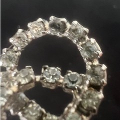 Vintage MUSI Clear Rhinestone Scroll Shoe Clips Silver Tone Pair Mid Century