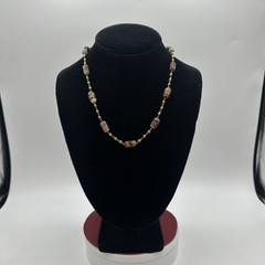 Vintage Glass Beads and Gold Tone Necklace. It’s 18” long. See pics.