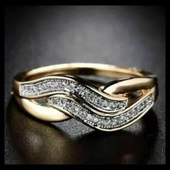 3.1Ct Art Deco Style Lab-Created Diamond Anniversary 14K Yellow Gold Finish Ring