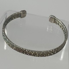 Vintage Bohemian Sterling Silver 925 Italy Woven Open Cuff Bracelet 7” 13.2g
