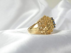 Ross Simons Sterling Silver 925 Gold on Simulated Tanzanite Filigree Ring Size 6