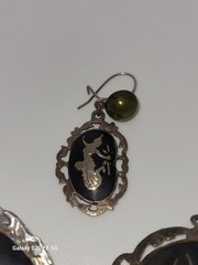 Vintage Sterling Silver Siam Niello Set Bracelet Pendant Brooch + Bonus 925