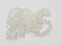 Chip Stone Necklace Transparent Clear Polished stone Vintage 32 in