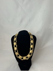 Vintage Gold Tone Anne Cline Statement Link Necklace